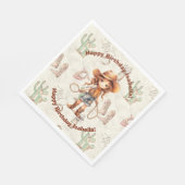 Cowgirl 5e verjaardag Bash uitnodiging Servet (Hoek)