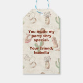 Cowgirl 5th Birthday Bash Cadeaulabel (Achterkant)