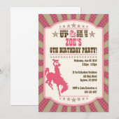 Cowgirl 6e verjaardag Girl uitnodiging (Voorkant / Achterkant)