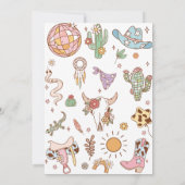 Cowgirl 6e verjaardag Let's go girl Disco Save The Date (Achterkant)