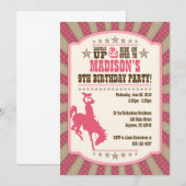 Cowgirl 9th Birthday Party Girl uitnodiging (Voorkant / Achterkant)