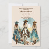 Cowgirl aan de kust Rustieke rodeo bruid feest paa Kaart (Voorkant)