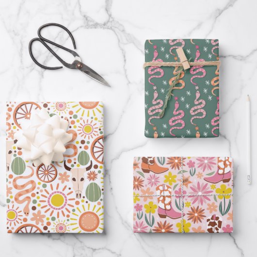 Cowgirl Adventure Inpakpapier Vel (Voorkant)