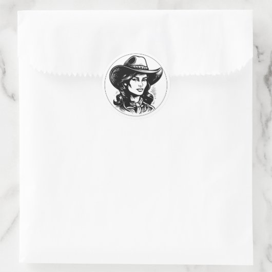 Cowgirl Aesthetic Round Sticker (Tas)