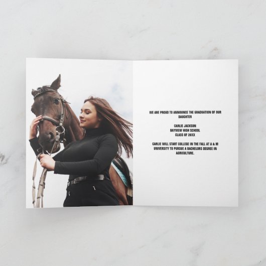 Cowgirl Afstuderen Foto Land Afstuderen Aankondiging (Binnen)