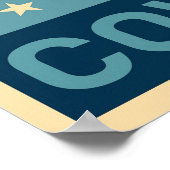  cowgirl Amerikaanse vlag Poster (Hoek)