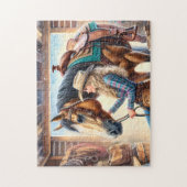 Cowgirl and Horse Rustic Western Barn Legpuzzel (Verticaal)