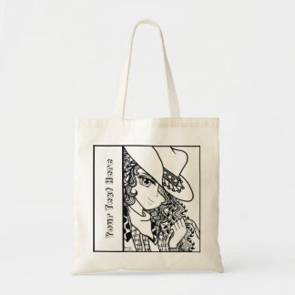 Cowgirl Anime Zendoodle Coloring Canvas tas