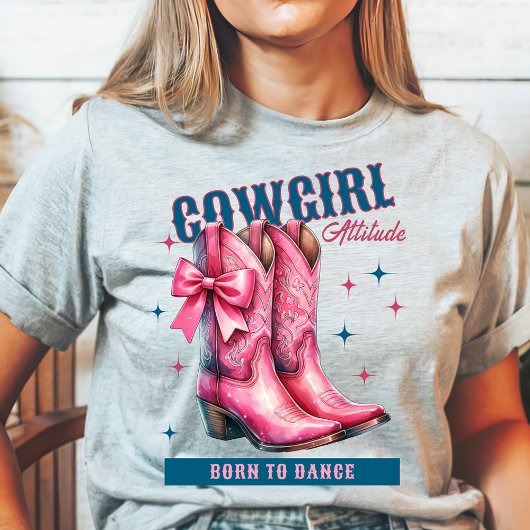 Cowgirl Attitude Laarzen Geboren om te Dansen T-shirt