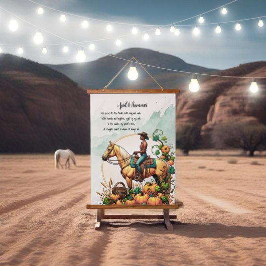 Cowgirl Autumn Hangend Wandkleed