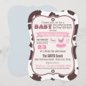 Cowgirl Baby shower Bandanna Tutu Kaart (Voorkant / Achterkant)