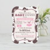 Cowgirl Baby shower Bandanna Tutu Kaart (Staand voorkant)