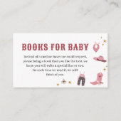 Cowgirl Baby shower Boeken voor Baby Informatiekaartje (Voorkant)