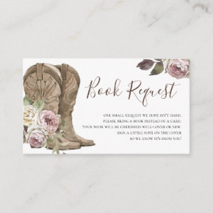 Cowgirl Baby shower Book Request Insert Informatiekaartje