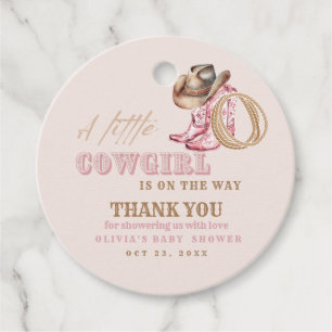 Cowgirl Baby Shower Cadeautags  Bedankjes Labels
