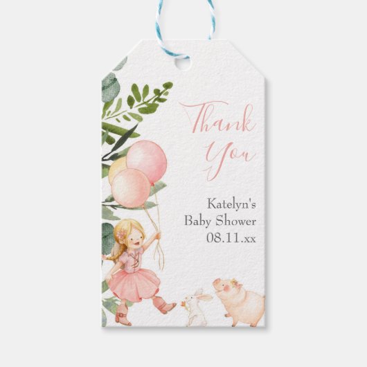 Cowgirl Baby shower Dank je Label Cadeaulabel (Voorkant)