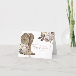 Cowgirl Baby shower Dank je wel Bedankkaart