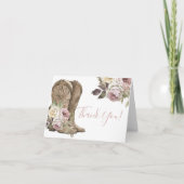 Cowgirl Baby shower Dank je wel Bedankkaart (Voorkant)