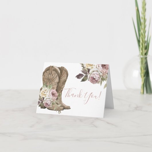 Cowgirl Baby shower Dank je wel Bedankkaart (Voorkant)