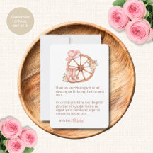 Cowgirl Baby Shower Dankkaartjes Roze Laarzen Hoed