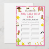 Cowgirl Baby shower Game - Editable Name, 5x7 size Kaart (Voorkant / Achterkant)