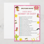 Cowgirl Baby shower Game - Editable Name, 5x7 size Kaart (Voorkant / Achterkant)