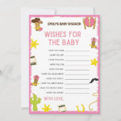 Cowgirl Baby shower Game - Editable Name, 5x7 size Kaart (Voorkant)