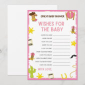 Cowgirl Baby shower Game - Editable Name, 5x7 size Kaart (Voorkant / Achterkant)