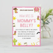 Cowgirl Baby shower Game - Editable Name, 5x7 size Kaart (Staand voorkant)