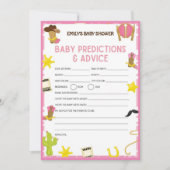Cowgirl Baby shower Game - Editable Name, 5x7 size Kaart (Voorkant)