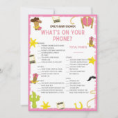 Cowgirl Baby shower Game - Editable Name, 5x7 size Kaart (Voorkant)