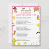 Cowgirl Baby shower Game - Editable Name, 5x7 size Kaart (Voorkant)