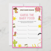 Cowgirl Baby shower Game - Editable Name, 5x7 size Kaart (Voorkant)