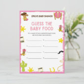 Cowgirl Baby shower Game - Editable Name, 5x7 size Kaart (Staand voorkant)