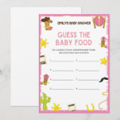 Cowgirl Baby shower Game - Editable Name, 5x7 size Kaart (Voorkant / Achterkant)