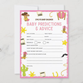 Cowgirl Baby shower Game - Editable Name, 5x7 size Kaart