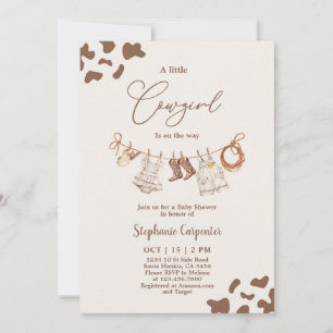Cowgirl Baby shower Girl Kaart