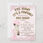 Cowgirl Baby shower Kaart (Voorkant)