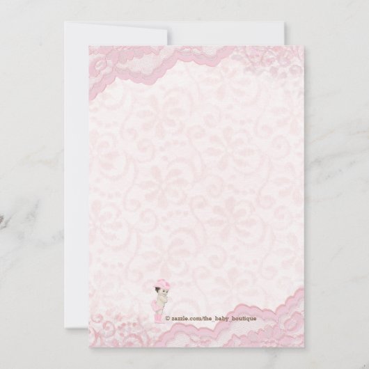 Cowgirl Baby shower Kaart (Achterkant)