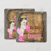 Cowgirl Baby shower Kaart (Voorkant / Achterkant)