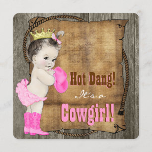 Cowgirl Baby Shower Kaart