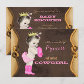 Cowgirl Baby shower Kaart (Voorkant / Achterkant)