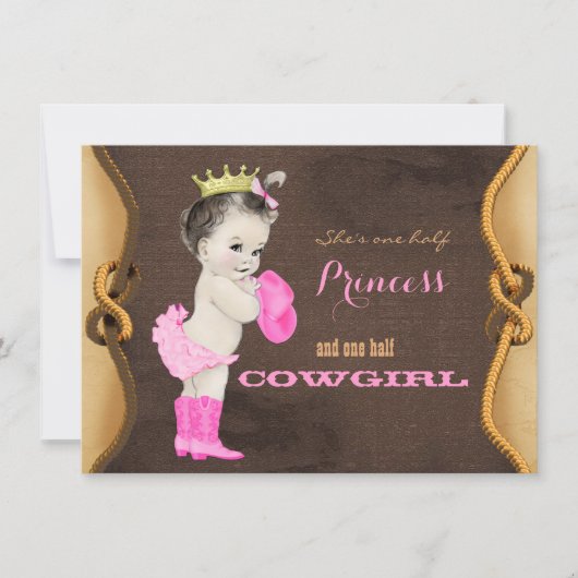 Cowgirl Baby shower Kaart (Voorkant)