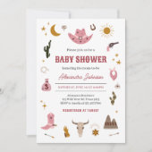 Cowgirl Baby shower Kaart (Voorkant)