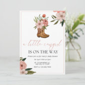 Cowgirl Baby shower Kaart (Staand voorkant)