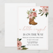 Cowgirl Baby shower Kaart (Voorkant / Achterkant)