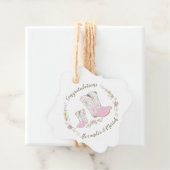 Cowgirl Baby shower Land Western roze meisje Bedankjes Labels (In situ)