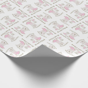 Cowgirl Baby shower Land Western roze meisje Cadeaupapier