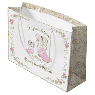 Cowgirl Baby shower Land Western roze meisje Groot Cadeauzakje