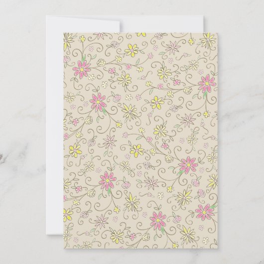 Cowgirl Baby shower Land Western roze meisje Kaart (Achterkant)